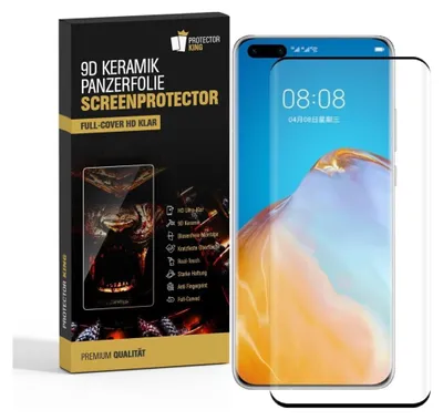 Produktbild von 2x 9D Keramik für Huawei P40 Pro FULL-COVER Panzerfolie Displayschutz Panzerschutz Schutzfolie Displayfolie Folie ANTI-SHOK ANTI-BRUCH-ANTI-STOß