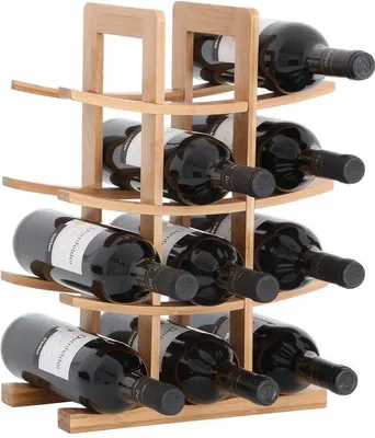 Produktbild von Bambus-Weinregal für 12 Weinflaschen - 30x16x42 cm Liebhaberregal