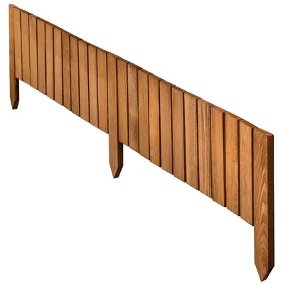 Obrázok produktu pre Záhradná palisáda – Drevený plot na ohraničenie trávnika – Jednoduchá montáž – Drevený rám – 20 x 116 cm – Dub prírodný