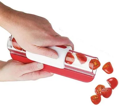 Zdjęcie produktu dla Maszynka do fryzur – krajalnica do owoców – krajalnica do pomidorów – maszyna do krojenia owoców – przybory kuchenne – krajalnica do sałatek – krajalnica do pomidorków koktajlowych – czerwona – artykuły kuchenne – przybory do krojenia