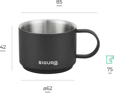 Image de Gobelet Siguro en acier inoxydable Elite Brew, 75 ml