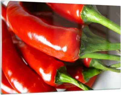 Produktbild von Bilder auf glas - Gemüse würzig Chili - 120x80cm - Glasbilder - Wandbilder - Kunstdruck - zum Aufhängen bereit - Wanddekoration aus Glas - Glas Bilder - Wandbild auf Glas - Einteilig - GAA120x80-1135
