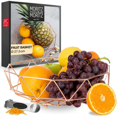 Fruitschaal roségold 27,5 cm – Fruchtkorb aus Metall
