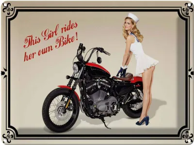 Produktbild von vianmo Blechschild 30x40 cm Motorrad this girl rides her own Biker