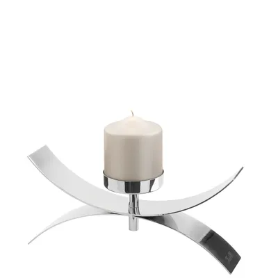 Productafbeelding van Fink DIVINA, lamp, vernikkeld, glad, zilverkleurig, L. 6 cm, B. 28 cm, H. 15 cm. Hoogte: 15,00 cm. Breedte: 28,00 cm. Diepte: 6,00 cm. Artikelnummer: 140013