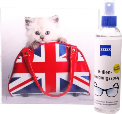 Produktbild von Mikrofasertuch "Kätzchen in Englandtasche"  Größe 18,5*18,5 cm von La Kelnet