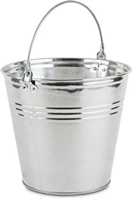 Produktbild von Zinkeimer 5 Liter mit Griff – Verzinkter Metalleimer mit Henkel, robuster Wassereimer & Garteneimer, als Übertopf, Pflanzeimer oder Dekoeimer für Haus