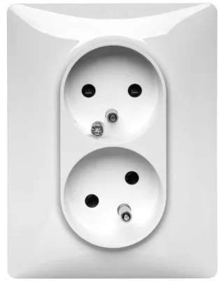 Image de Double prise VALENA LIFE blanche 753186 inclinée