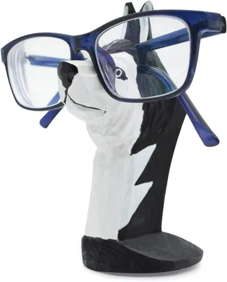 Imagen del producto de Soporte para gafas de madera, hecho a mano, con una altura de 12 cm, ideal para gafas de sol y gafas de lectura