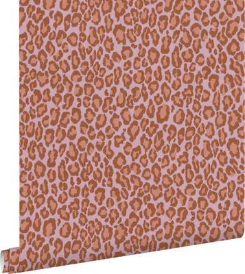 Produktbild von ESTAhome Tapete Leopardenmuster Terrakotta und Violett 53 cm x 10.05 m