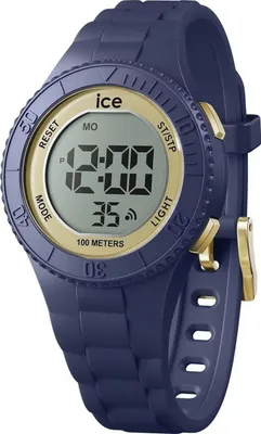 Produktbild von Ice-Watch 021618 Ice digit dark blue gold S Uhr Damen Datum Alarm blau