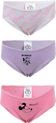 Zdjęcie produktu dla Zestaw 3 bawełnianych majtek Disney Minnie Mouse - Wygodna bielizna dziecięca 122/128