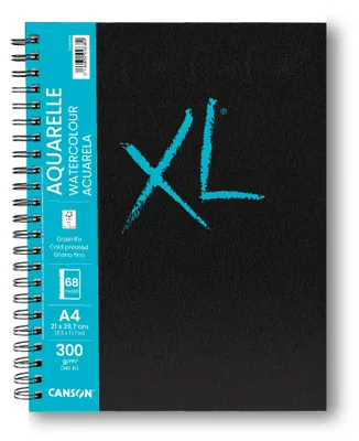 Produktbild von Canson XL Book, Schwarz, Blau, A4 (210 x 297 mm), 300 g/m², 68 Blätter