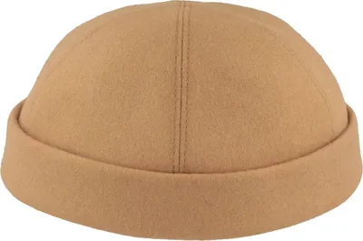 Bullani randlose handgefertigte Docker Cap aus Schurwolle in beige