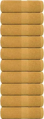 Produktbild von vidaXL Waschhandtücher 10 Stück FROGN Gold 30x30 cm 100% Baumwolle