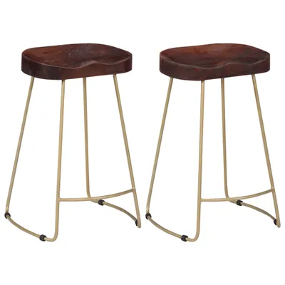 Image de vidaXL Tabouret de bar Gavin 2 pcs. Bois massif de manguier