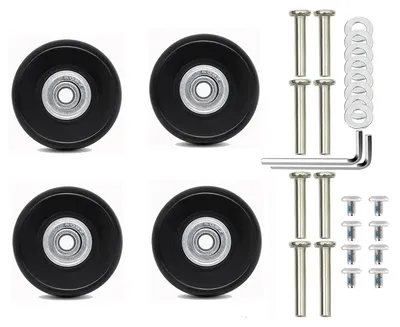 Imagen del producto de Ruedas de repuesto para maletas, 50 mm, juego de 4 unidades, universales para equipaje