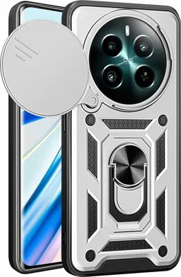 Produktbild von Hülle für Realme 12+ Magnetische Ring Ständer Halter Dia Kameraschutz TPU Bumper Silikon Schutzhülle Silber