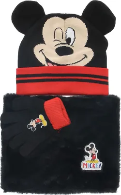 Produktbild von Mickey Mouse Winterset Mütze, Schal und Handschuhe für kleine Disney-Fans