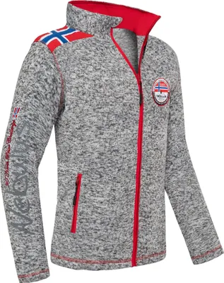 Produktbild von Nebulus Fleecejacke NORKY Herren, warme Fleece Jacke, mit langem Full-Zip Reißverschluss, P4945 - Herren, hellgrau melie, 3XL