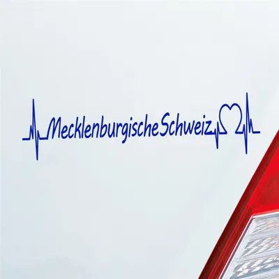Produktbild von Auto Aufkleber Mecklenburgische Schweiz Puls Herzschlag mit Ferien Region Motiv 19x5 cm Dunkelblau Sticker Heckscheibenaufkleber