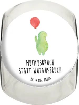 Produktbild von Mr. & Mrs. Panda Frischhaltedose Schildkröte Luftballon XL 2000ml - Weiß - Geschenk, Bonboniere, aufbewahrungsglas, Schildkröten, Motivationsspruch, Lebensmittelbehälter