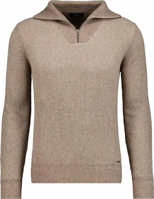 Ragman Strickpullover mit Troyer-Kragen, bicolour 746862 in camel