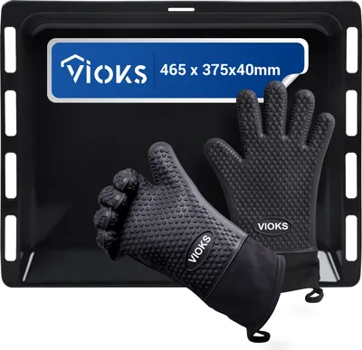 Produktbild von Backblech mit 2 Ofenhandschuhe passend wie Bosch Siemens 00434178 für Backofen