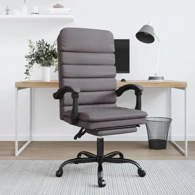 Produktbild von The Living Store Bürostuhl mit Massagefunktion Grau Kunstleder