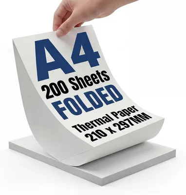Imagen del producto de Papel térmico A4, de secado rápido, 210 x 297 mm, compatible con impresoras térmicas
