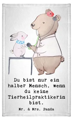 Produktbild von Mr. & Mrs. Panda Handtuch Tierheilpraktikerin Herz - Weiß - Geschenk, badezimmer, Klein, Mini-Handtuch, gäste wc, Gästetuch