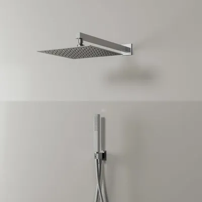 Immagine prodotto di Set doccia Kronenbach, modello 4, con soffione quadrato da 25 x 25 cm e doccetta a mano rettangolare