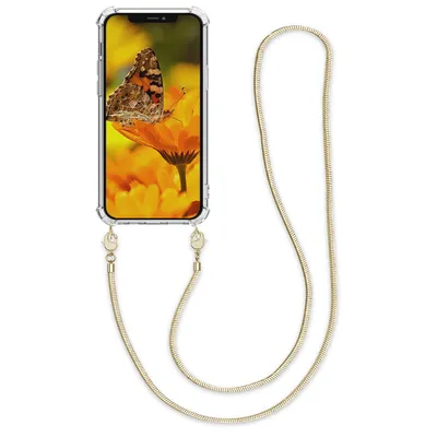 Produktbild von kwmobile Schutzhülle kompatibel mit Apple iPhone 12 Pro Max - Hülle - Handykette - Silikon Handyhülle Cover Case Gold Transparent