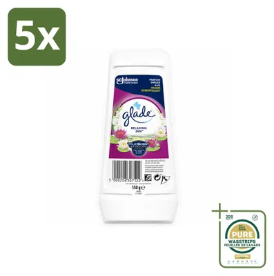 Immagine prodotto di 5 ricariche per diffusore di fragranze Glade Relaxing Zen, 150 g ciascuna - confezione da 5 pezzi