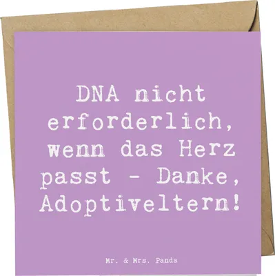Produktbild von Mr. & Mrs. Panda Grußkarte Spruch Liebe Adoptiveltern - Lavendeltraum - Geschenk, Klappkarte, Glückwunschkarte, Familienpflege, anlasskarte, Unterstützung, doppelkarte