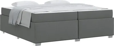 Obrázok produktu pre Rám postele s matracmi Tmavo šedá 200 x 200 cm látka