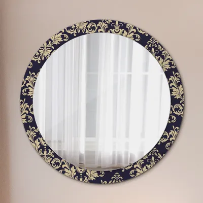 Produktbild von Ø90cm Modern Spiegel - Wandspiegel Wandmontage- Schlafzimmer - Floral Muster