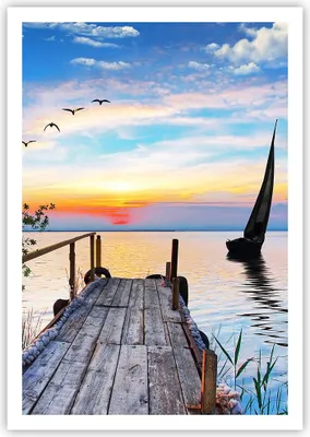 Produktbild von Poster - Poster ohne Rahmen - Brücke See - 70x100 cm - Wand Bild - Wanddeko - Wandbilder - Kunstposter - Wandposter - Bilder - Kunstdruck - Wanddekoration - Wandbild - P2XPA70x100-4115