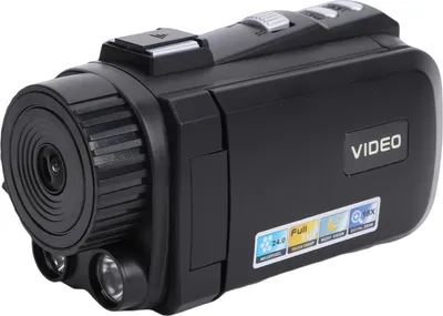 Zdjęcie produktu dla Kamera wideo 1080P 24 MP, kamera cyfrowa z 3-calowym ekranem obracanym o 270 stopni, 18-krotnym zoomem cyfrowym i kompasem, kolor czarny