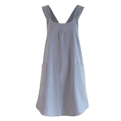 Produktbild von Schürzen Damen Weich Baumwolle Küche Kochen Schürze,für Küche,(grau)