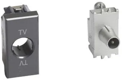 Zdjęcie produktu dla Bticino Axolute Dark gniazdo TV i satelitarne wtyczka bezpośrednia H4202D