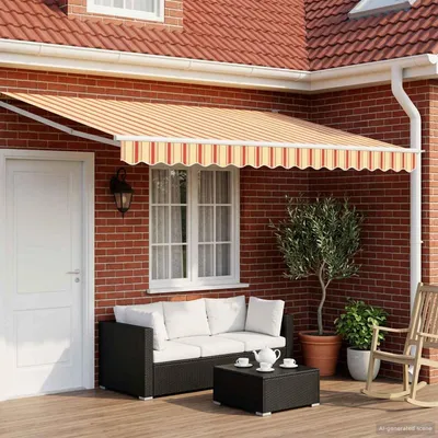 Image de vidaXL Store électrique rétractable multicolore 4 x 3 m