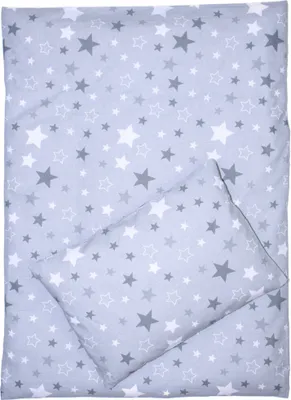 Produktbild von 4tlg Kinderwagenset Baby Bettwäsche für Kinderwagen Bezüge Decke Kissen 26. Star Dunkel