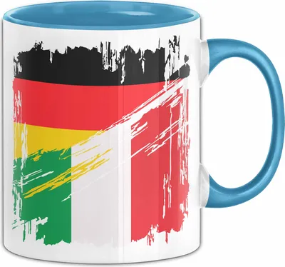 Produktbild von Italien Deutschland Flagge Halb Deutscher Halb Italiener Fußball Germany 2024 Europa Italy (Blau)
