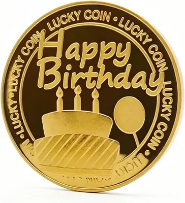 Productafbeelding van Lucky Coin Happy Birthday munt token cadeau geluk - Charme voor meisjes jongens verjaardag