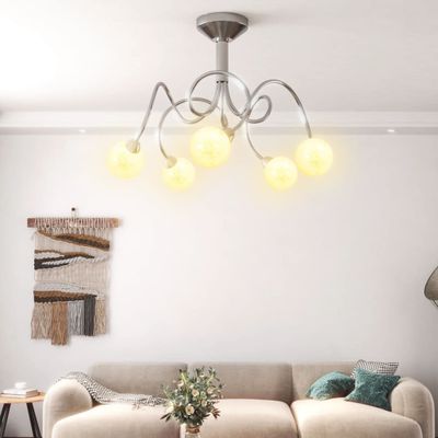 vidaXL Lampa sufitowa z okrągłymi szklanymi kloszami na 5 żarówek LED G9