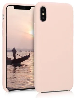 Produktbild von kwmobile Handyhülle für Apple iPhone X Hülle - Case Silikon - Kabelloses Laden - Schutzhülle Cover in Altrosa