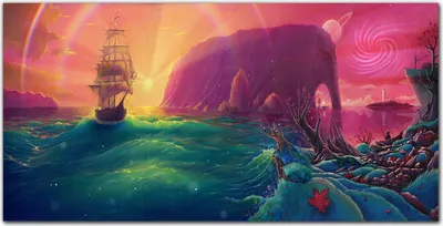 Produktbild von Coloray Bild aus Leinwand 120x60 Leinwand Dekoration - Ozean-Schiff