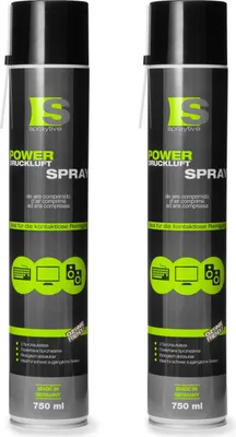 Produktbild von Spraytive 2 x 750ml Power Druckluftspray - Air Duster, Druckluftreiniger, Luftdruckspray, Reinigungsspray