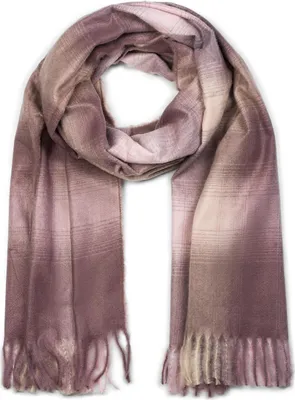 Produktbild von styleBREAKER Uni Schal mit Karo Muster und Fransen, Winter, Stola, Tuch 01017098
